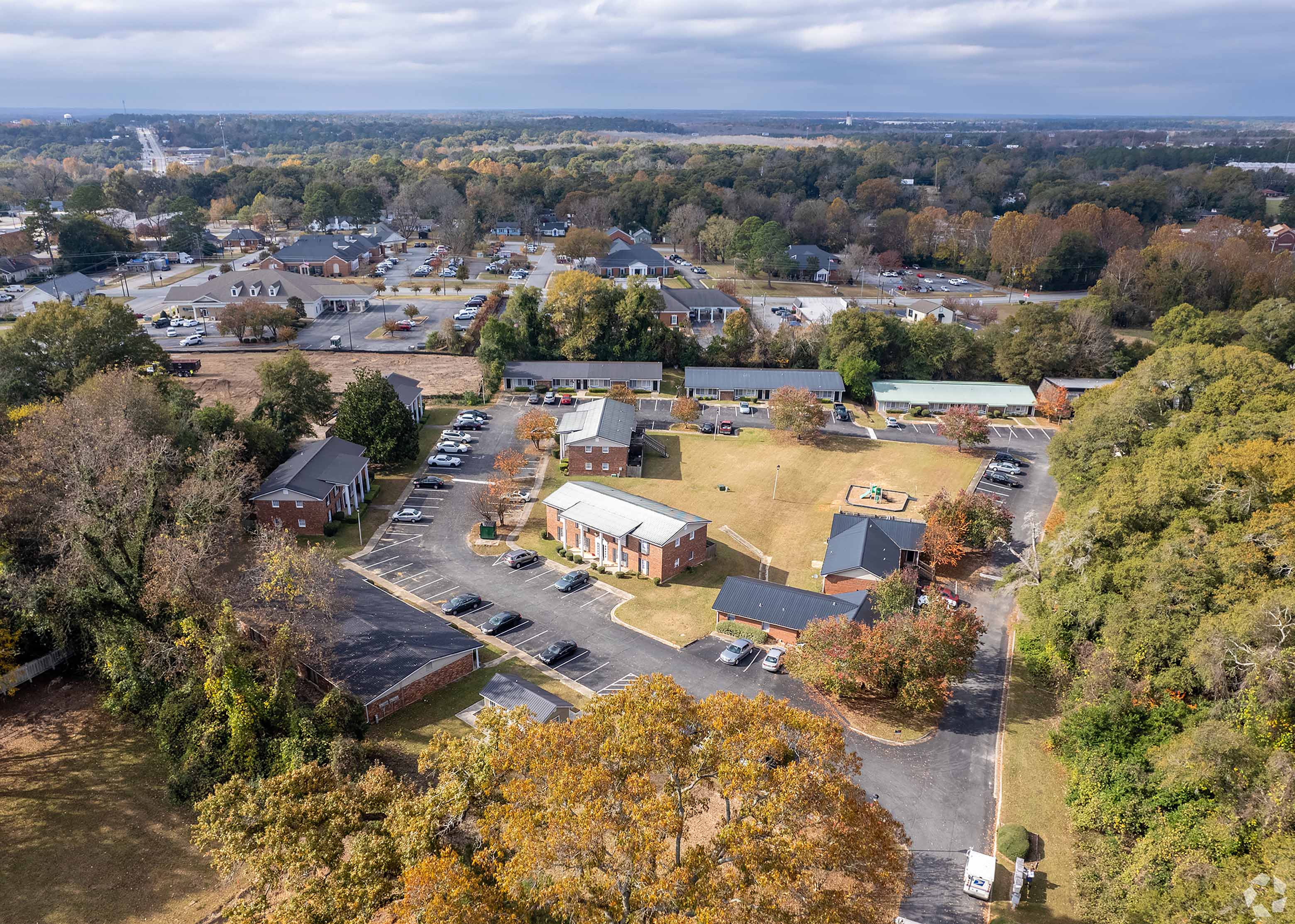 aerial view at Ashley Oaks Apartments located in Perry, GA